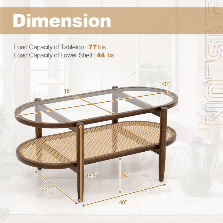 Acacia Wood And Tempered Glass Coffee Table-3