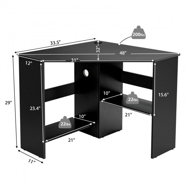 Triangle Corner Computer Desk-5