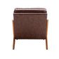 Wood Frame Accent Armchair With Pu Cushion, Brown