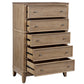 Natural Solid Pine 5 Drawer Chest, Hazel