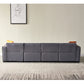 Modular U Shape Sectional Fabric Sofa, Grey