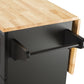 Mobile Kitchen Island Sideboard with Extensible Table Top, Black-Beech