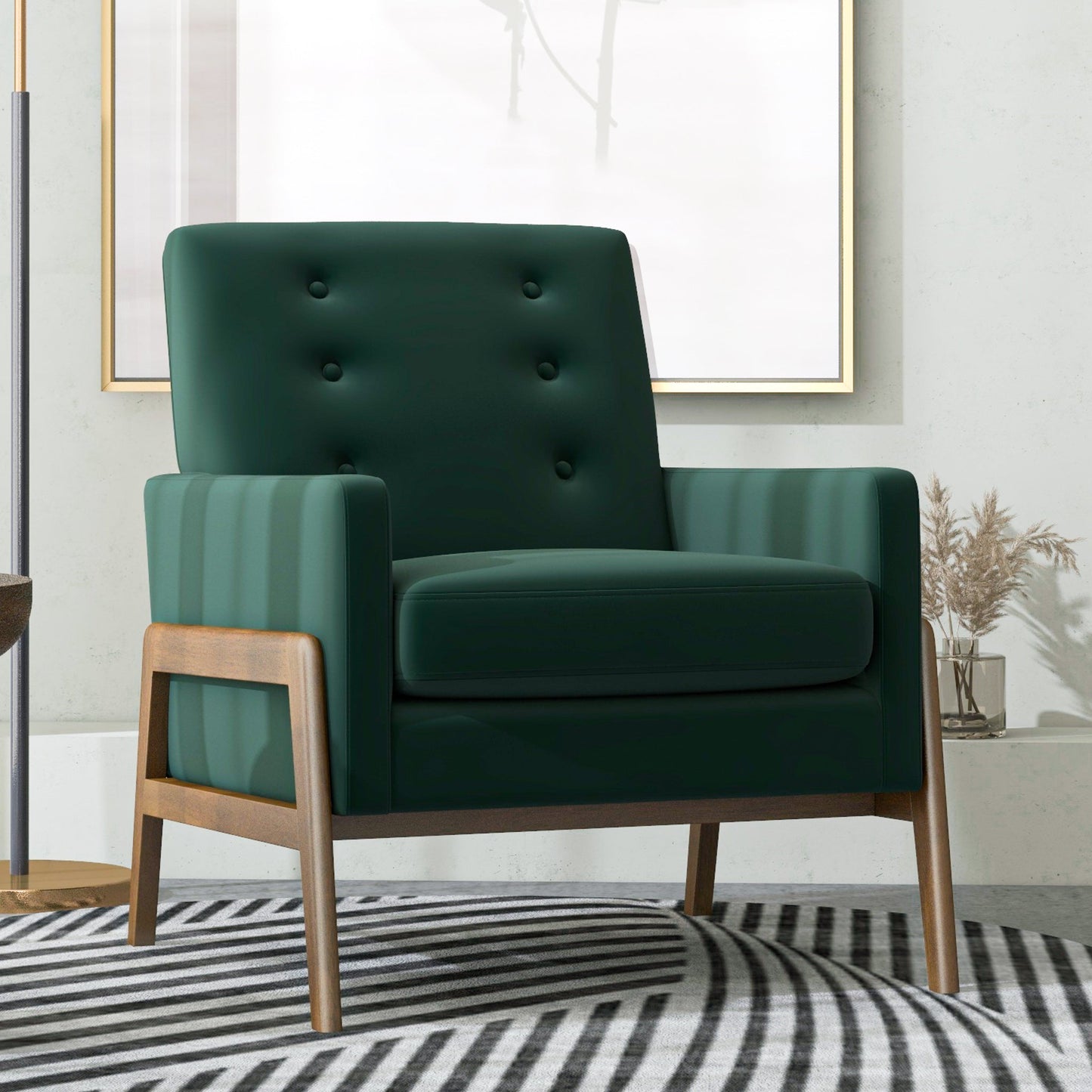 Velvet Lounge Chair - Green