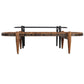 2 Piece Oval Acacia Wood and Metal Nesting Coffee Table-7