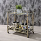 Matiesen Glass Shelf Serving Cart, Antique Gold