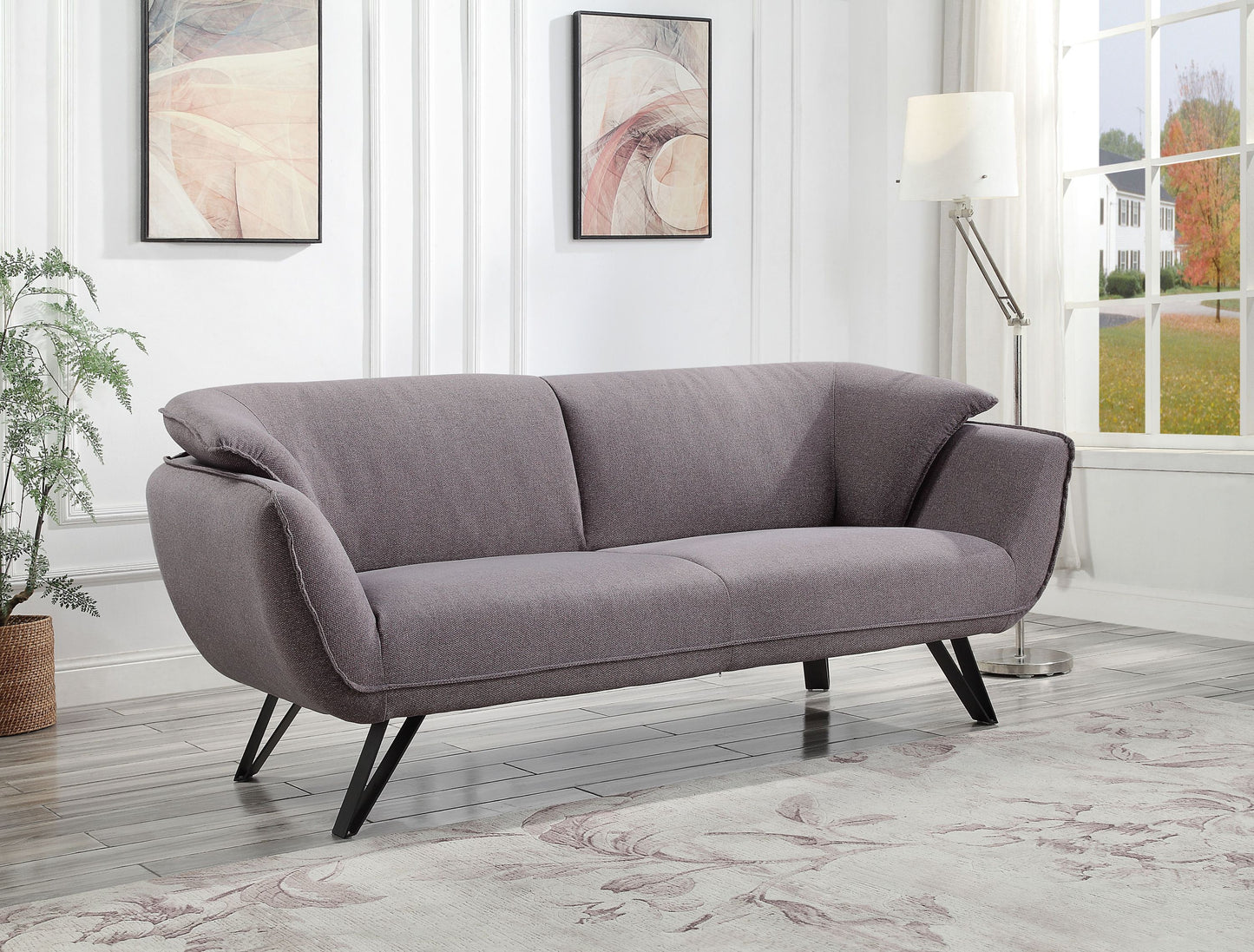 Linen Wooden Frame Sofa, Grey