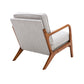 Wood Frame Accent Armchair With Fabric Cushion, Oyster Grey