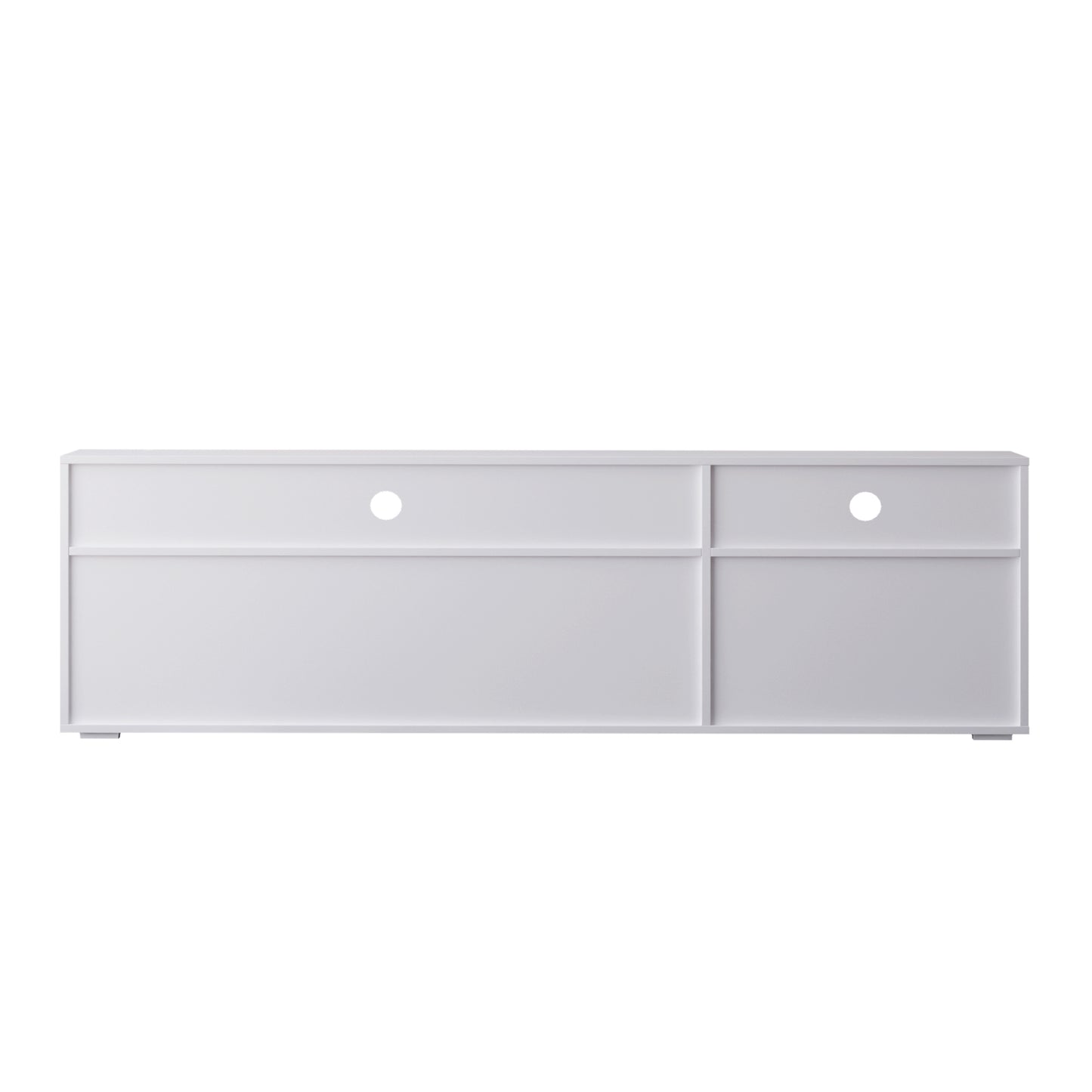 Modern 63" Media Console with 2 Cabinets, 2 Drawers and Open Storage, White