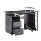 Compact Computer Desk with Two Drawers, Storage & Roller Tray, Black