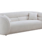 Curved 90.6" Boucle 3-Seat Sofa, White