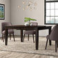 Extendable Dining Room Table with 18" Leaf, Warm Merlot