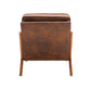 Wood Frame Accent Armchair With Pu Cushion, Coffee