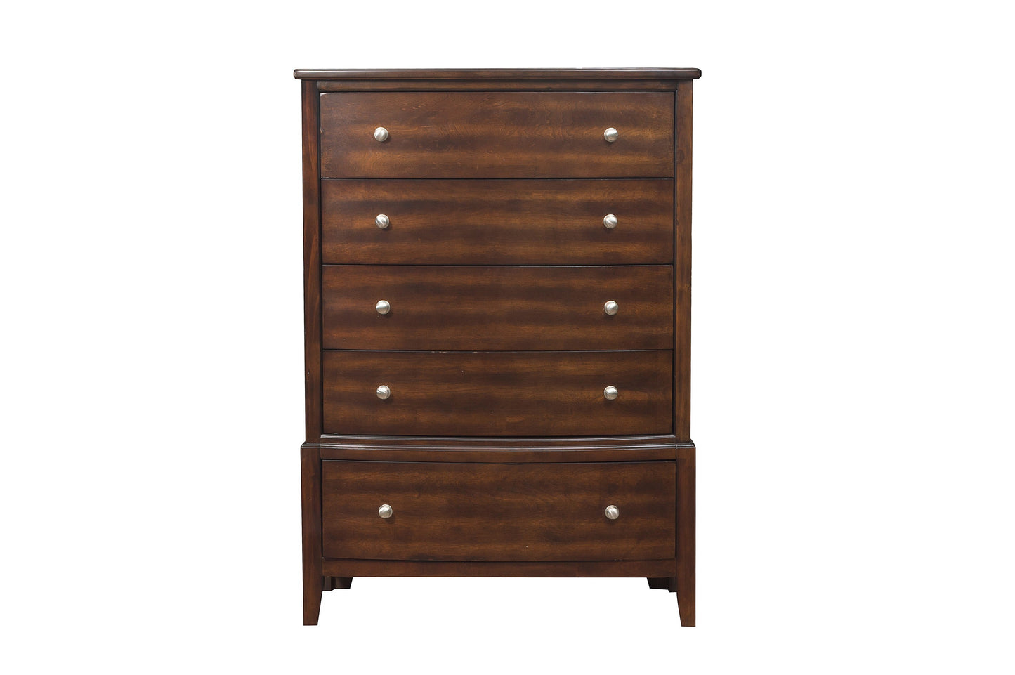 Transitional Style Bedroom Chest with 5 Drawers, Dark Cherry