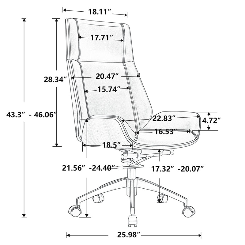 Genuine Leather Office Chair-15