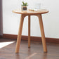 Solid Oak Small Round End Table, Light Oak