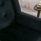 Soft Velvet Accent Chair With Black Legs, Black