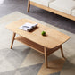 Solid Oak 31.5" Low Coffee Table, Light Oak