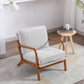 Wood Frame Accent Armchair With Fabric Cushion, Oyster Grey