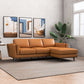 Leather Right Sectional Sofa - Tan