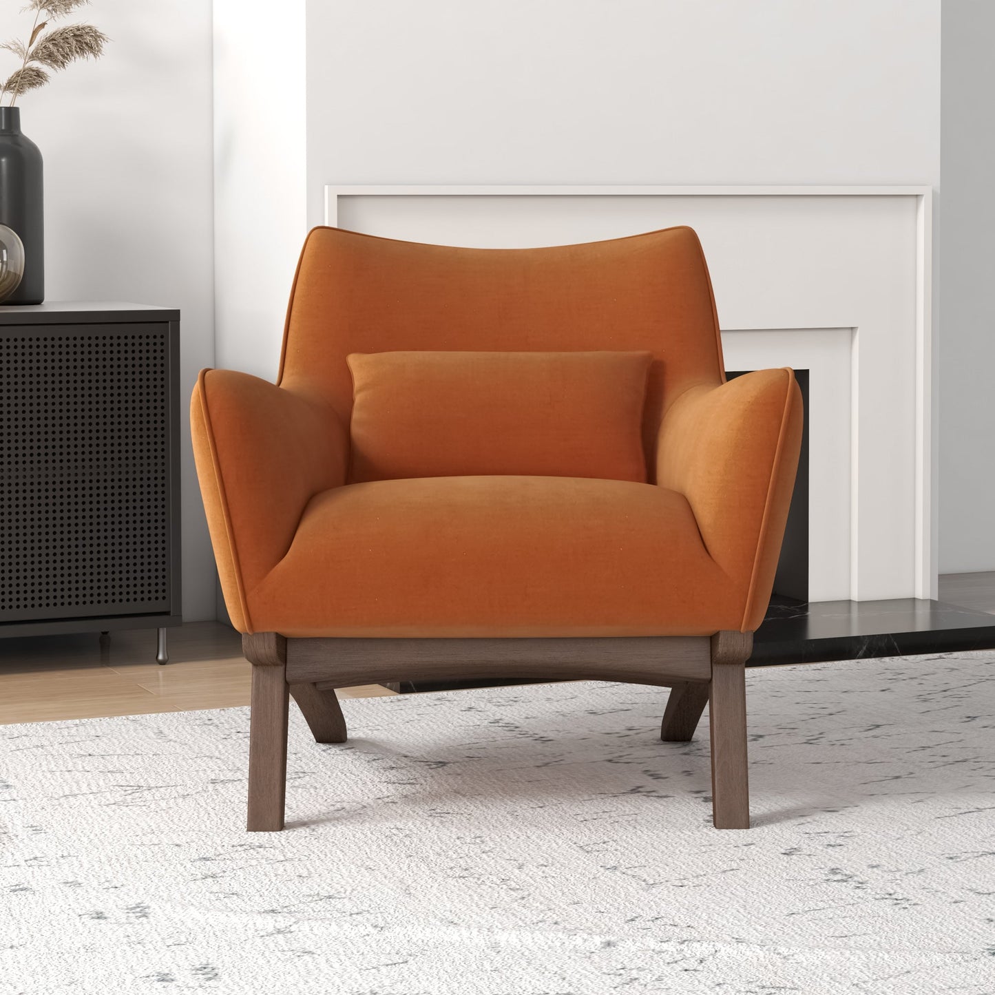 Cantor Velvet Lounge Chair | Burnt Orange