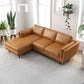 Fresno Leather Sectional Sofa (Left Facing) | Tan