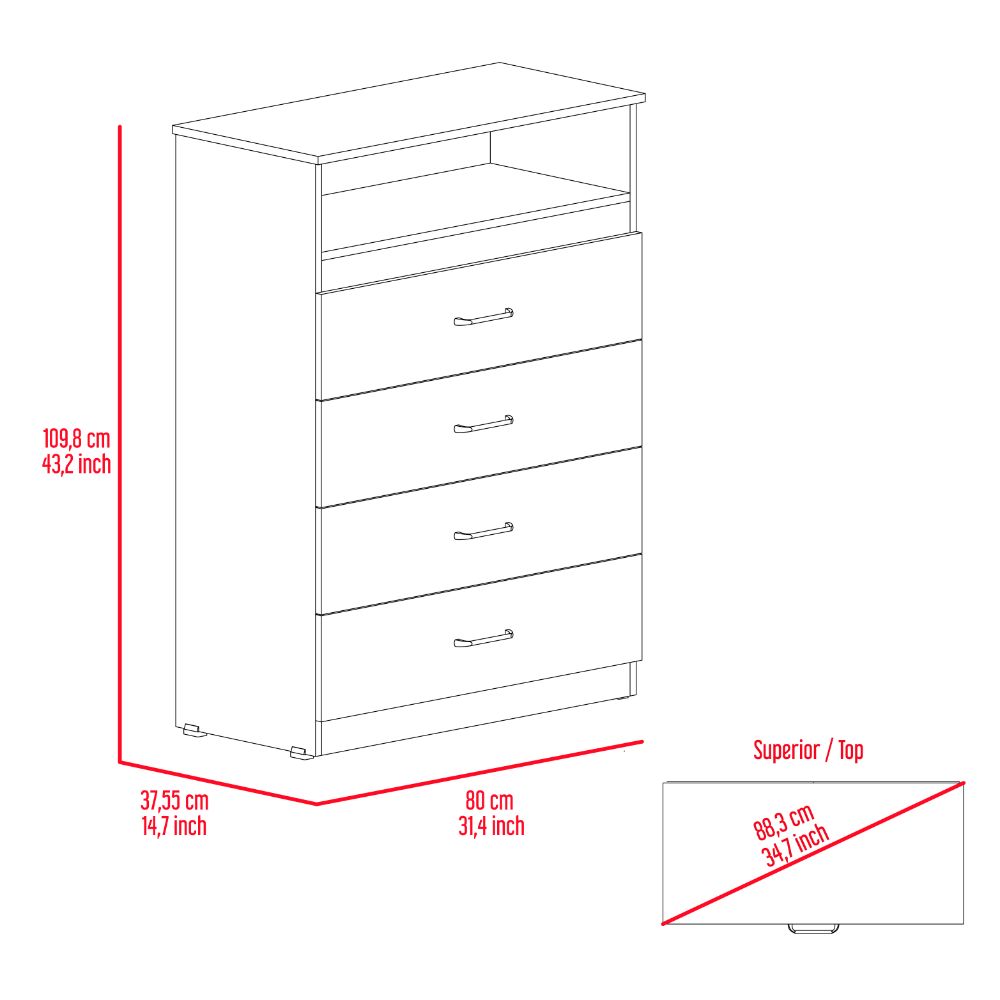 Atlanta Dresser,Four Drawers,Black Wengue Finish-7