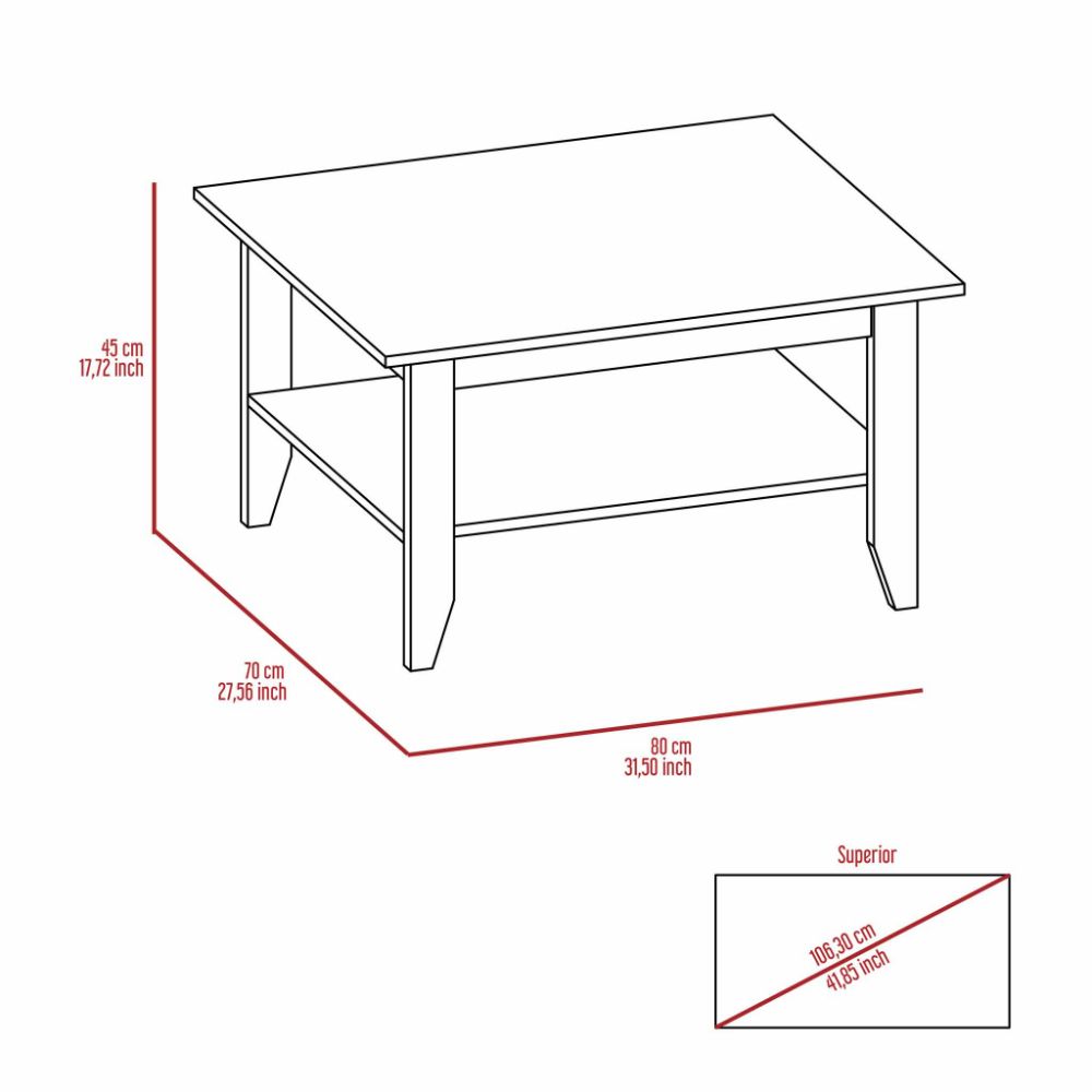 San Jose Coffee Table, One Shelf, Black Wengue Finish-7