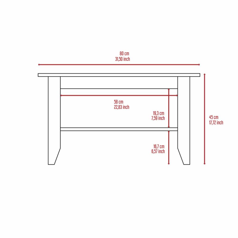 San Jose Coffee Table, One Shelf, Black Wengue Finish-6