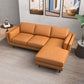 Leather Right Sectional Sofa - Tan