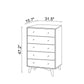 5 Drawer Dresser - Walnut/White