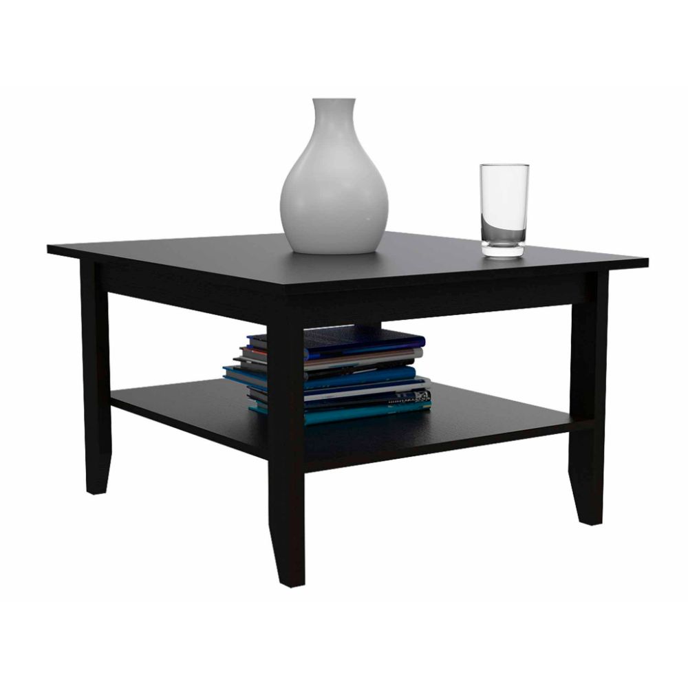 San Jose Coffee Table, One Shelf, Black Wengue Finish-3