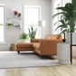 Leather Left Sectional Sofa - Tan