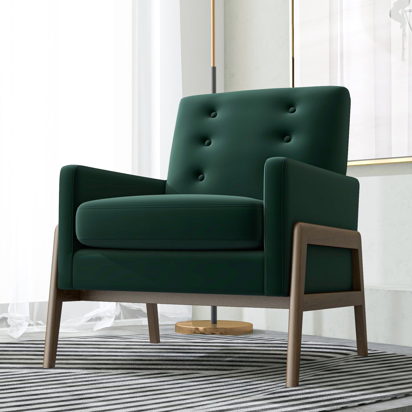 Velvet Lounge Chair - Green