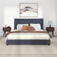 Debbie King Velvet Platform Bed in Grey