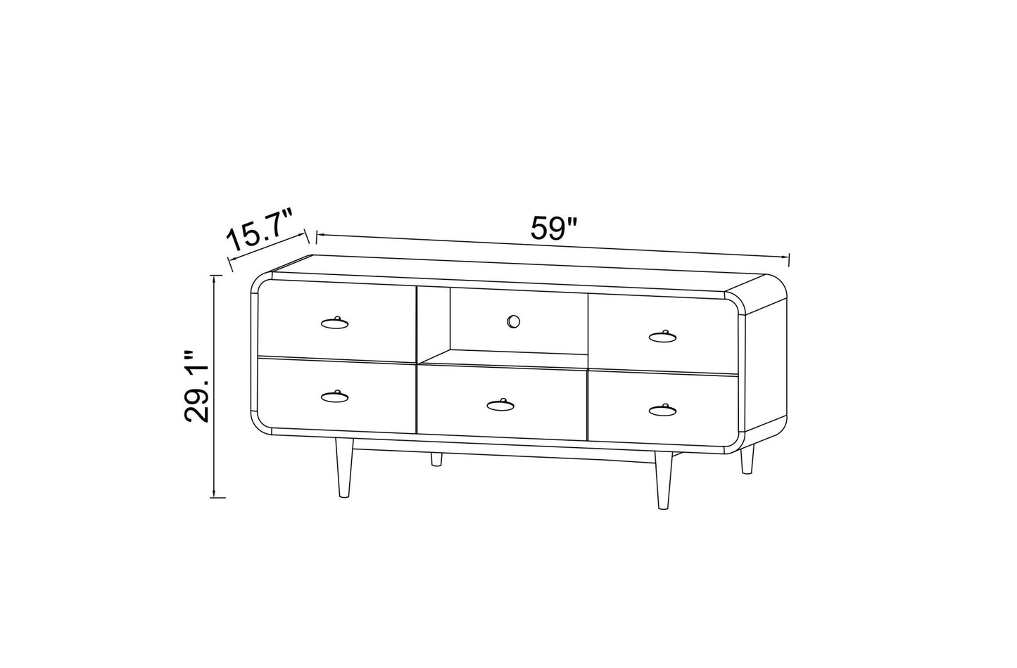 Stockton High 57" TV Stand Dimensions