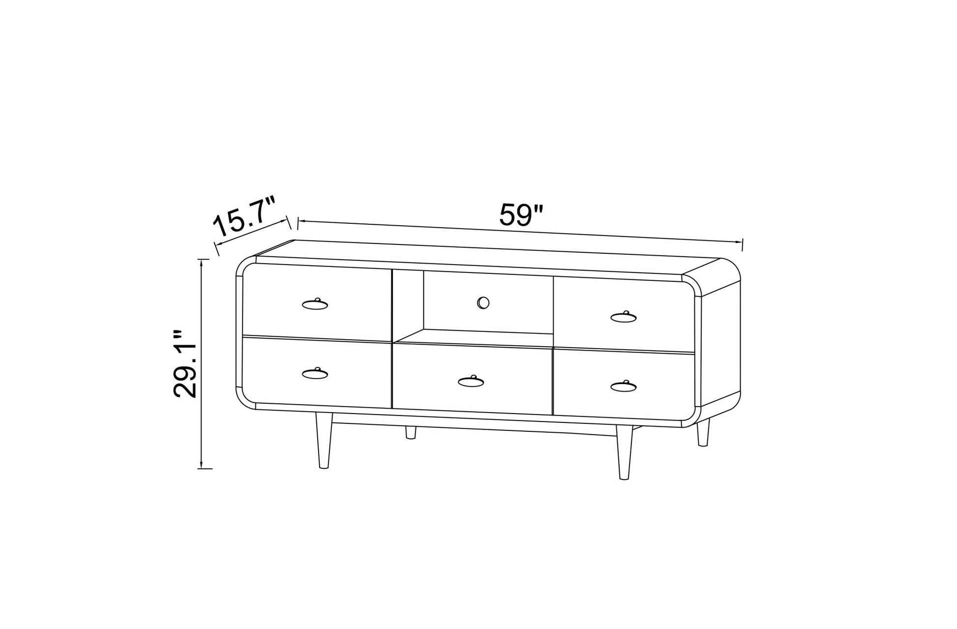 Stockton High 57" TV Stand Dimensions