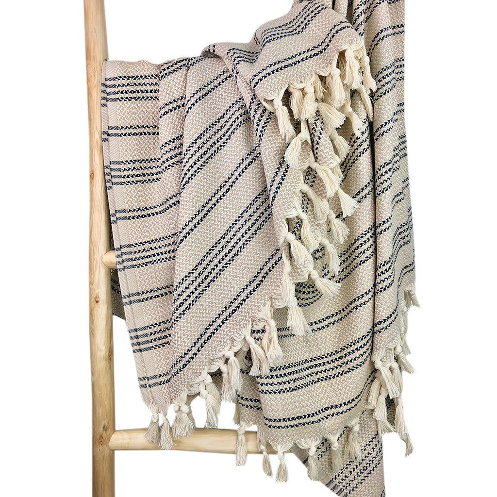 Woven Stripe Turkish Throw - Multiple Colors