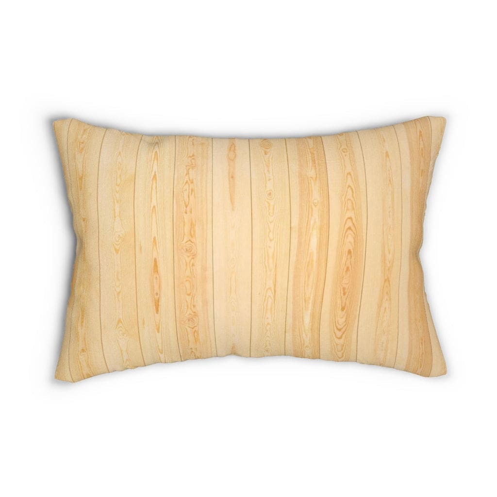 Decorative Lumbar Throw Pillow, Light Brown Rustic Wood Pattern