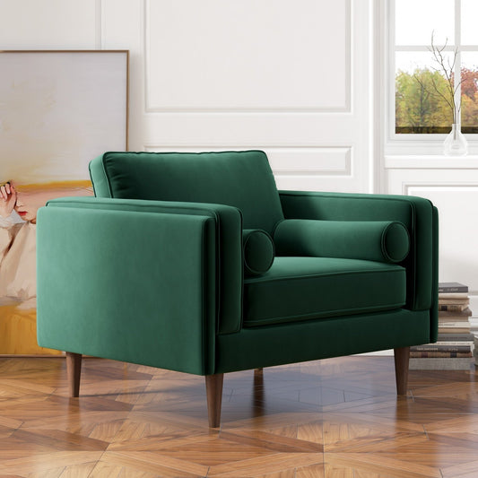 Fairfield Velvet Lounge Chair | Green