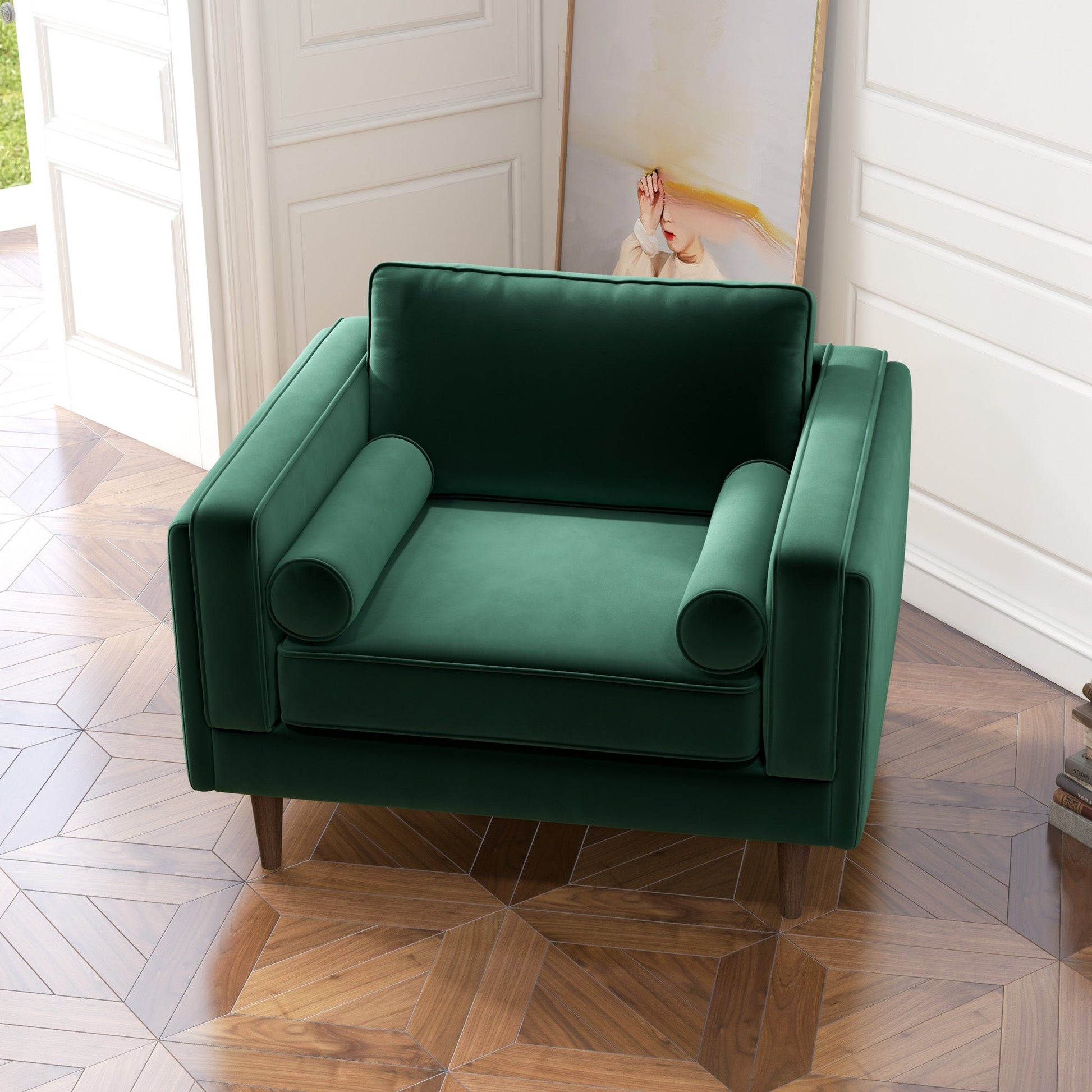 Fairfield Velvet Lounge Chair | Green