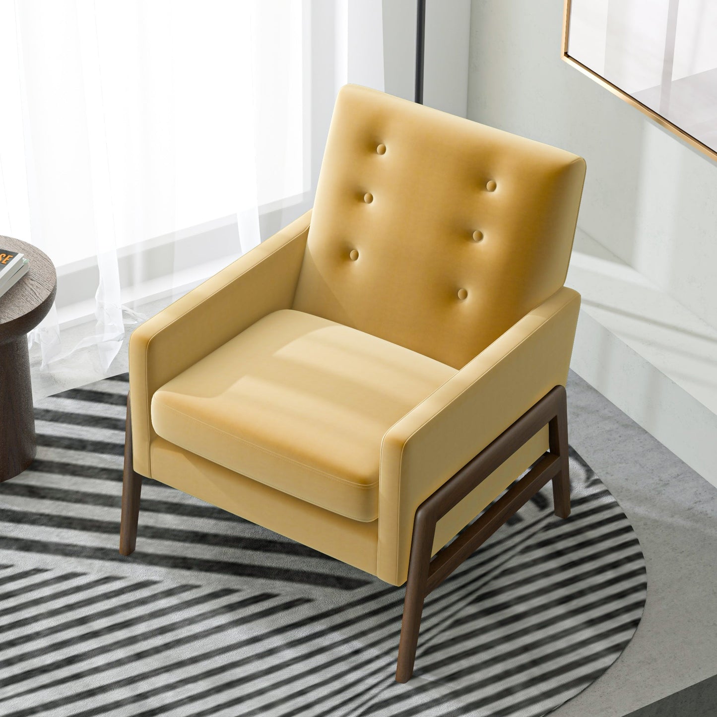 Velvet Lounge Chair - Gold