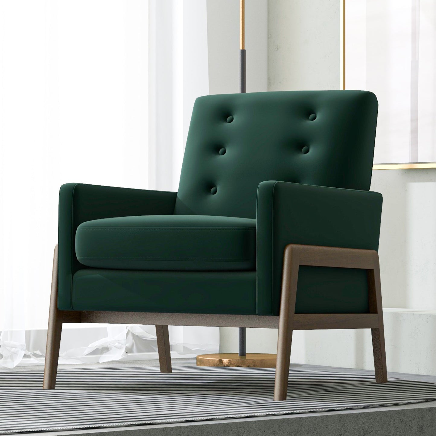 Velvet Lounge Chair - Green